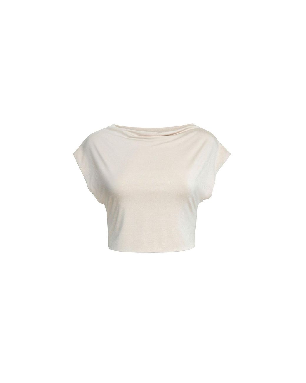 Audrey Vallens White Neutrals Bamboo Crop Top