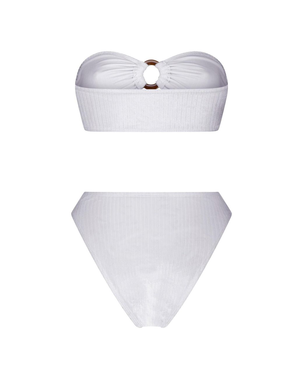 Maison Tangerine White Santorini Velvet Swimsuit Bikini