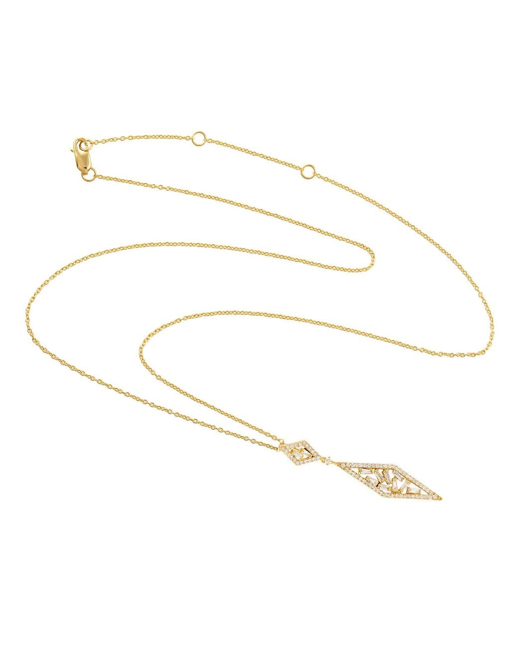 Artisan Metallic 18K Diamond Geometric Drop Necklace