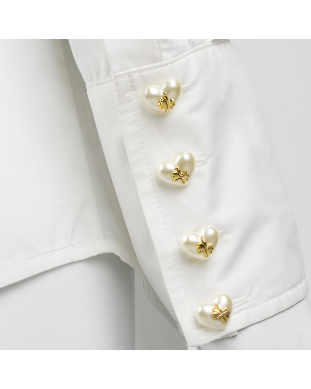 House of Laines London White Laines Couture Tie Shirt With Embellished Bird Of Paradise
