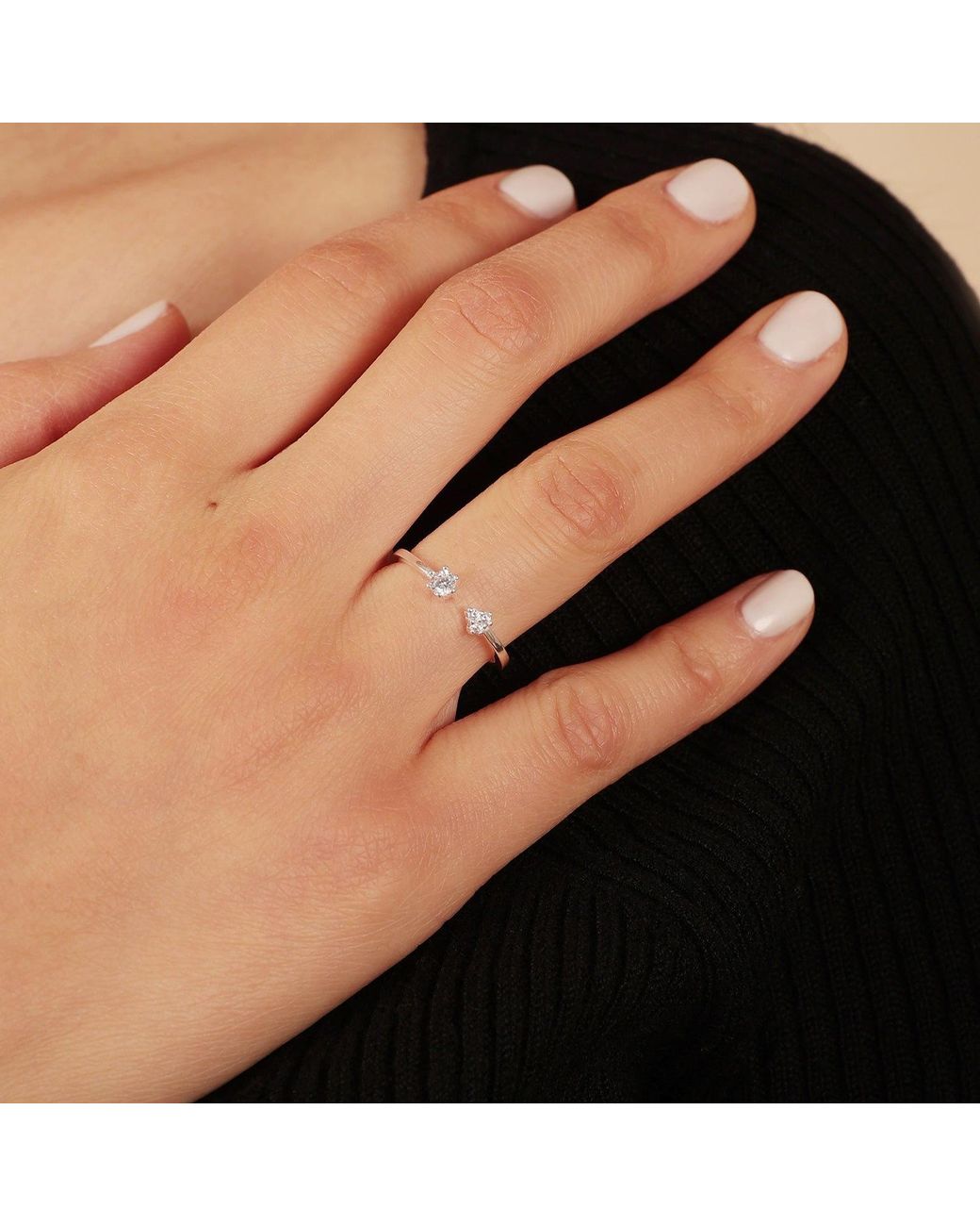Esterah White Open Ring