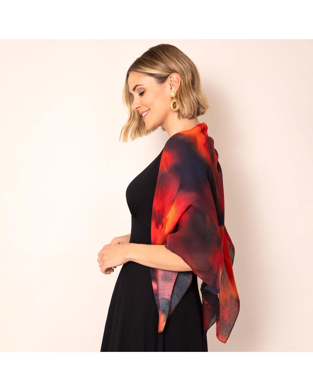Alie Street London Purple Minerva Silk Wool Scarf Midnight Ember