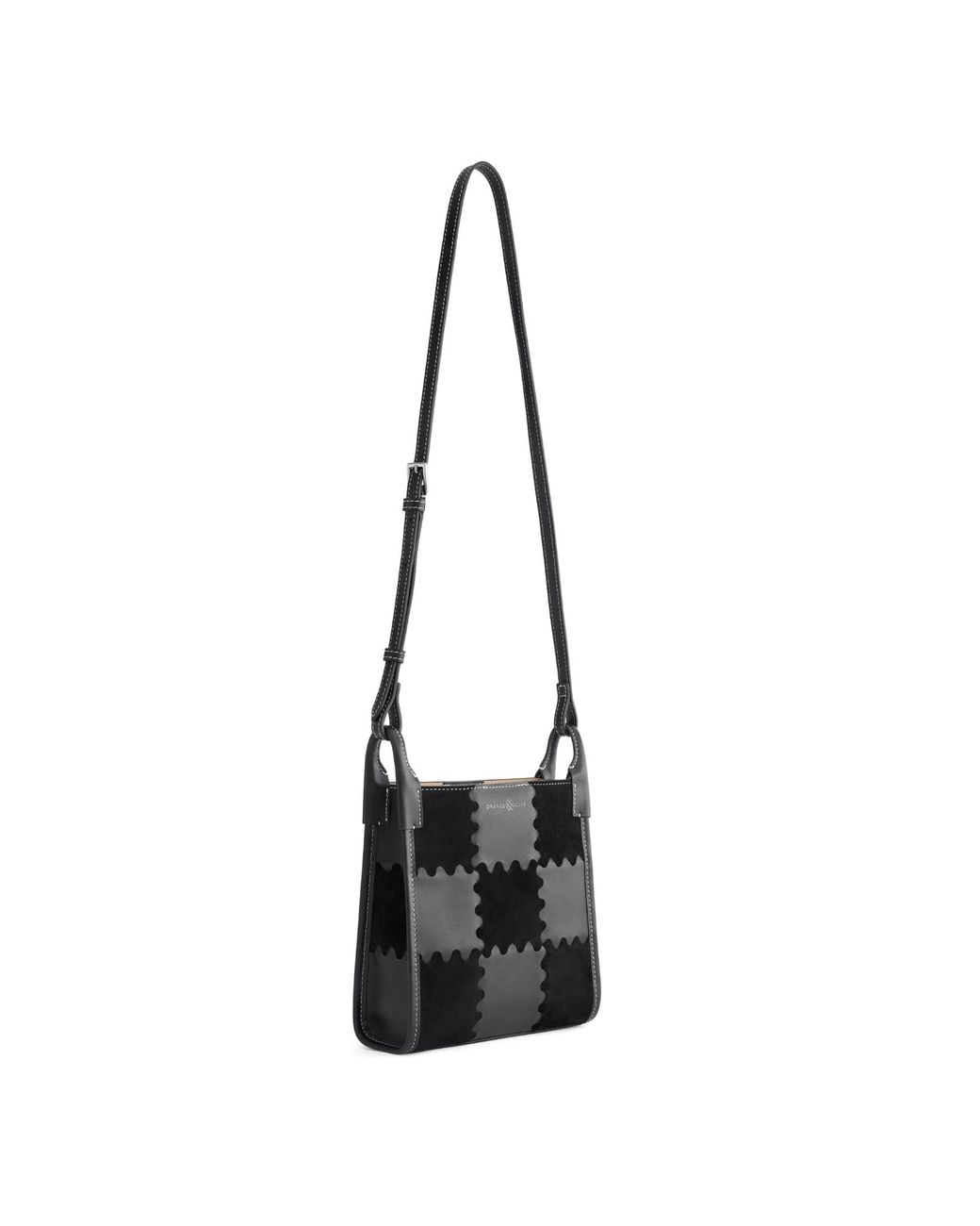 Orange Cube White Small Square Stitch Tote Bag