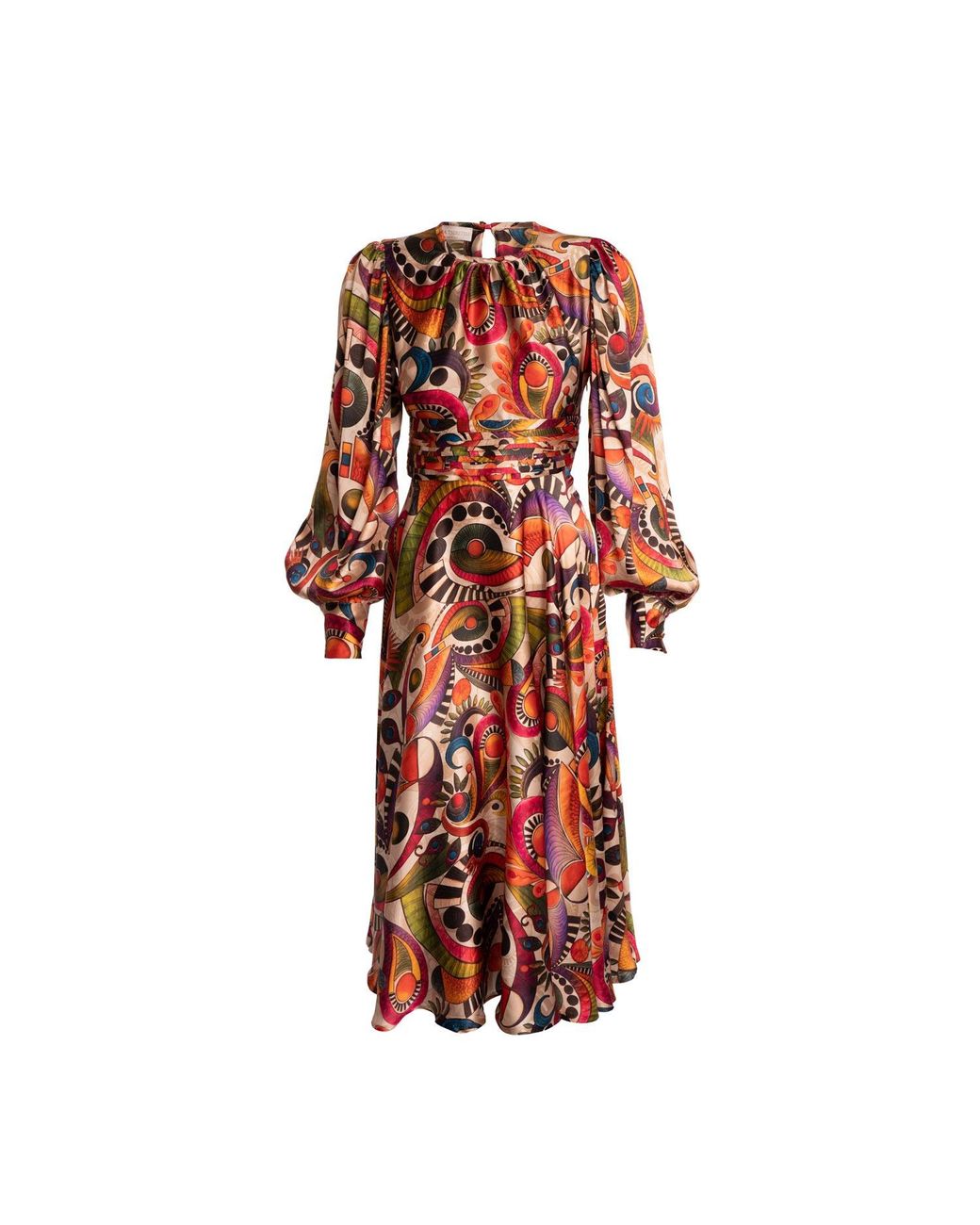 Sofia Tsereteli Red Geometric Silk Dress
