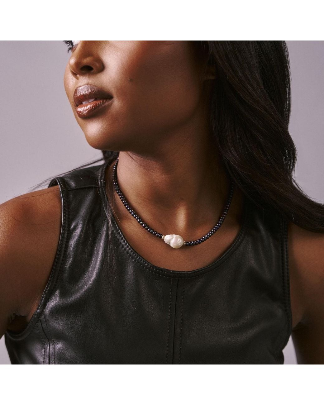 Urbane Jewelry Studio Metallic Widdow Pearl Necklace
