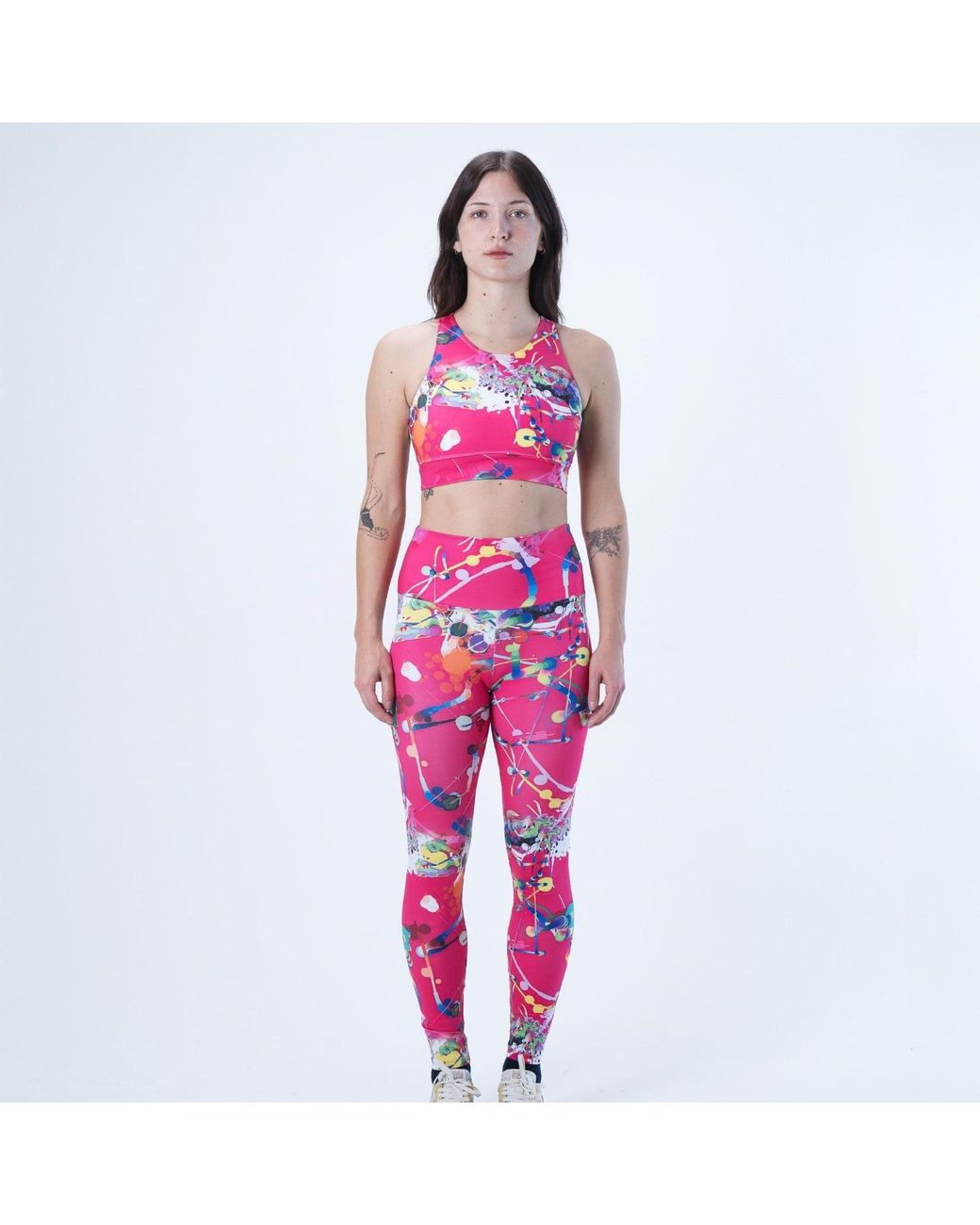 Lilia Munn Pink High Support Racerback Sports Bra–