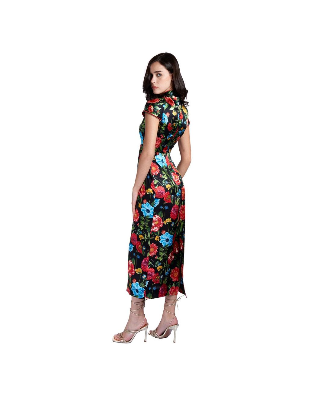 Sofia Tsereteli Black Silk Cheongsam Dress