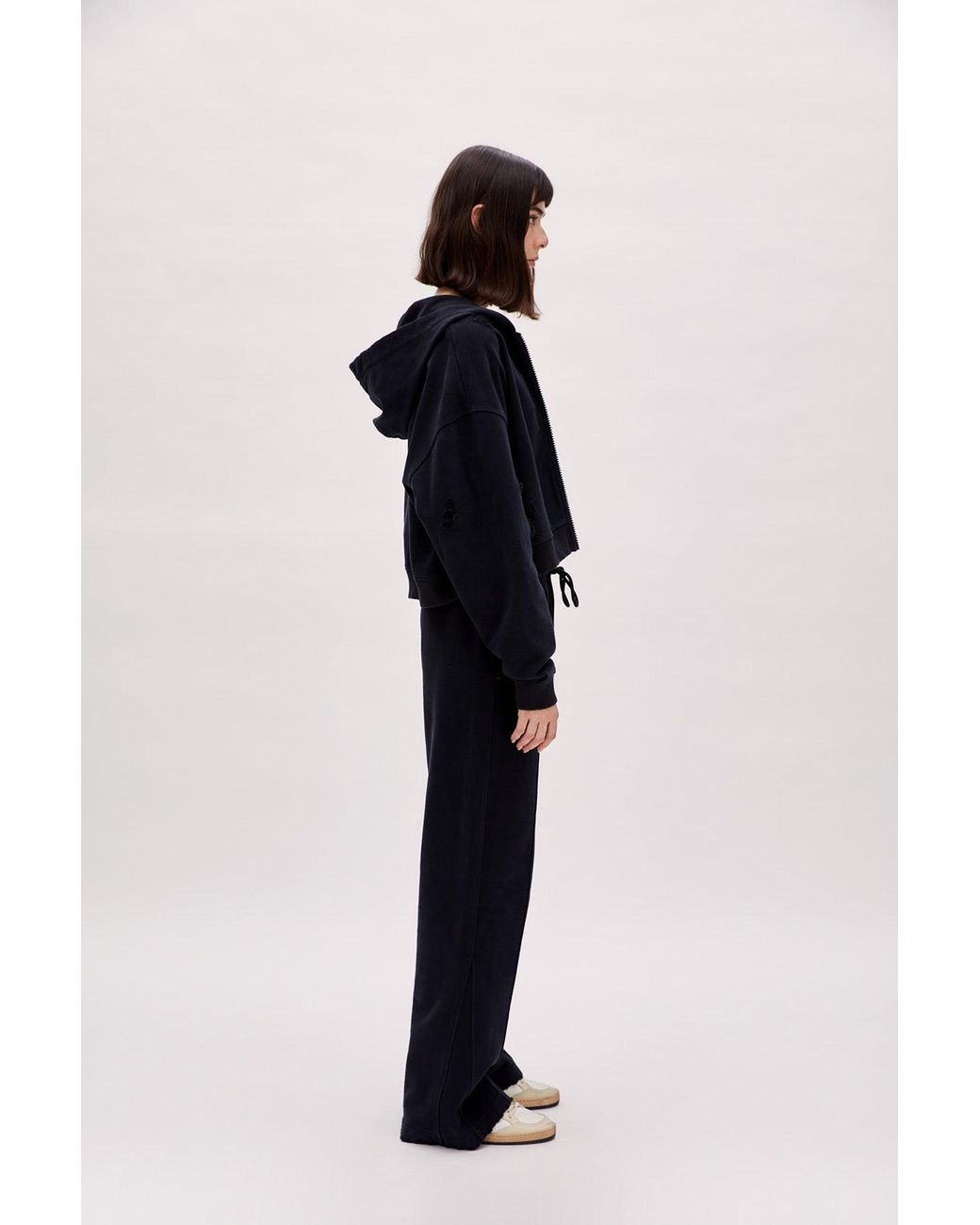 Pcfg Black Destroyed Zip Up Hoodie