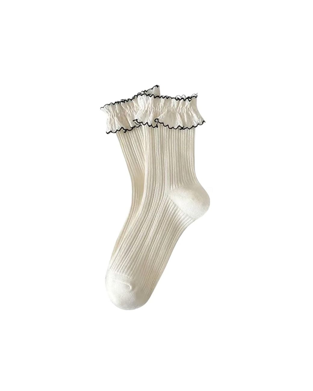 HIGH HEEL JUNGLE by KATHRYN EISMAN Natural Sheer Frilly Socks