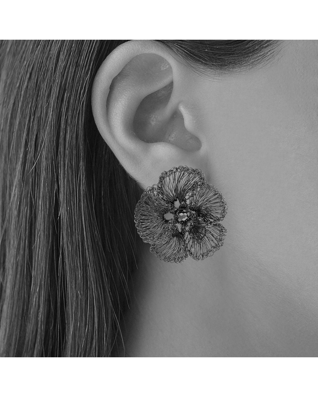 Lavish by Tricia Milaneze Metallic Neutrals Vintage Plumeria Post Handmade Earrings