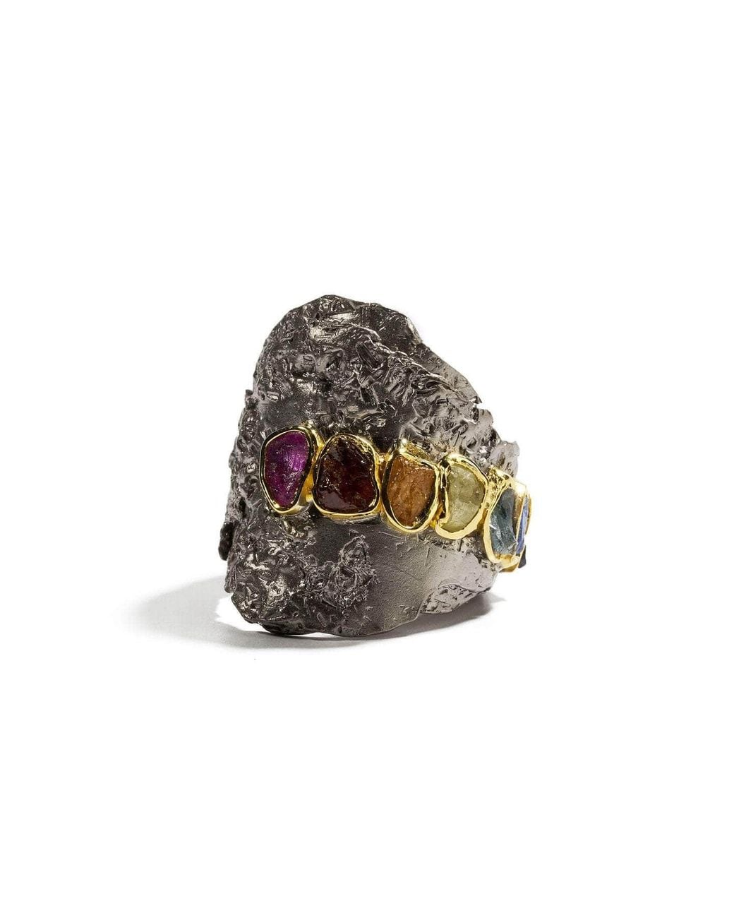 German Kabirski White Septem Sapphire & Chrysoberyl Ring
