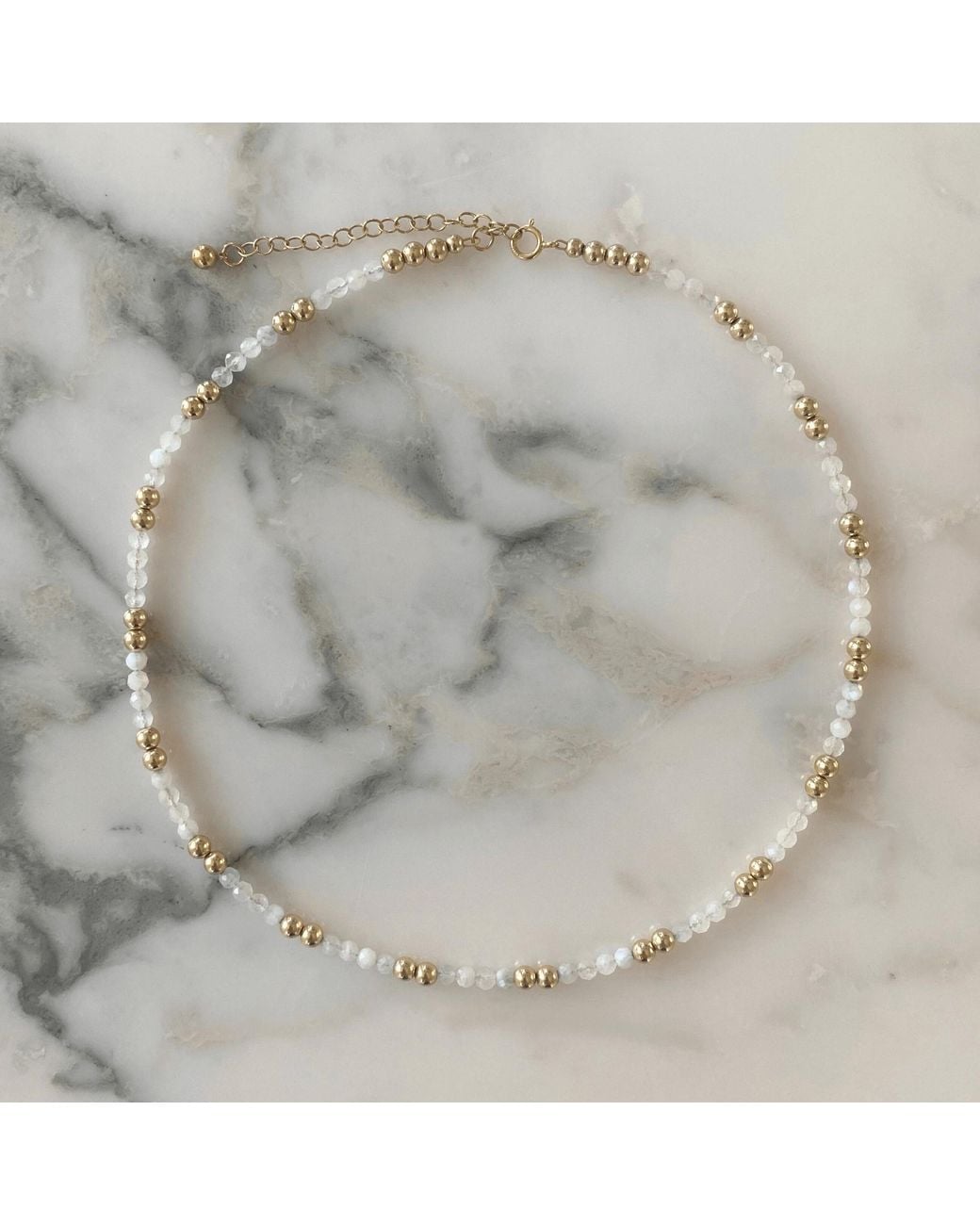 Herself Collections Metallic Moonstone Choker