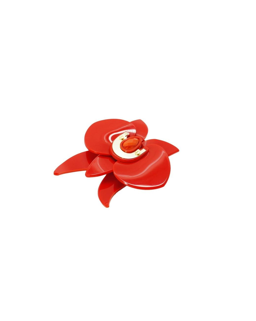 Gissa Bicalho Red Brooch Orchid