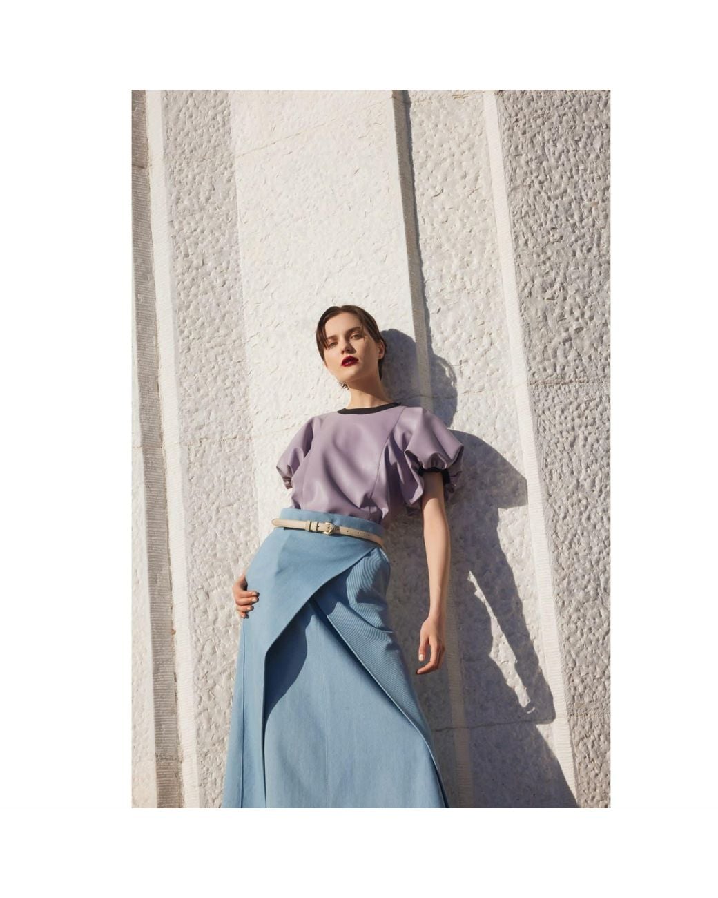 Julia Allert Purple Puff Sleeve Faux Leather Top –