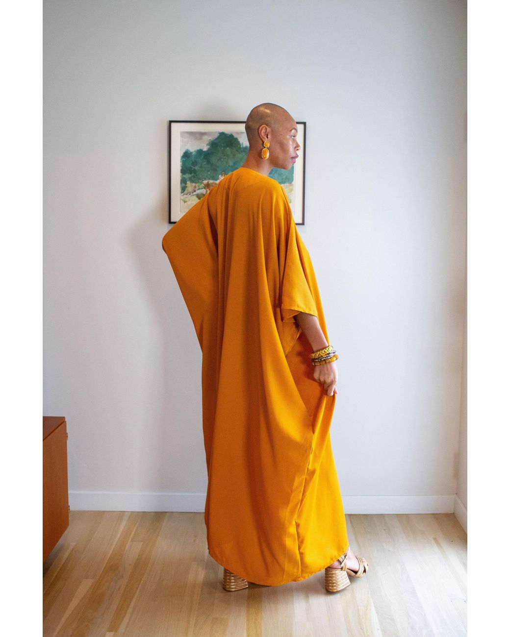 Jennafer Grace Yellow Talitha Cinched Waist Caftan