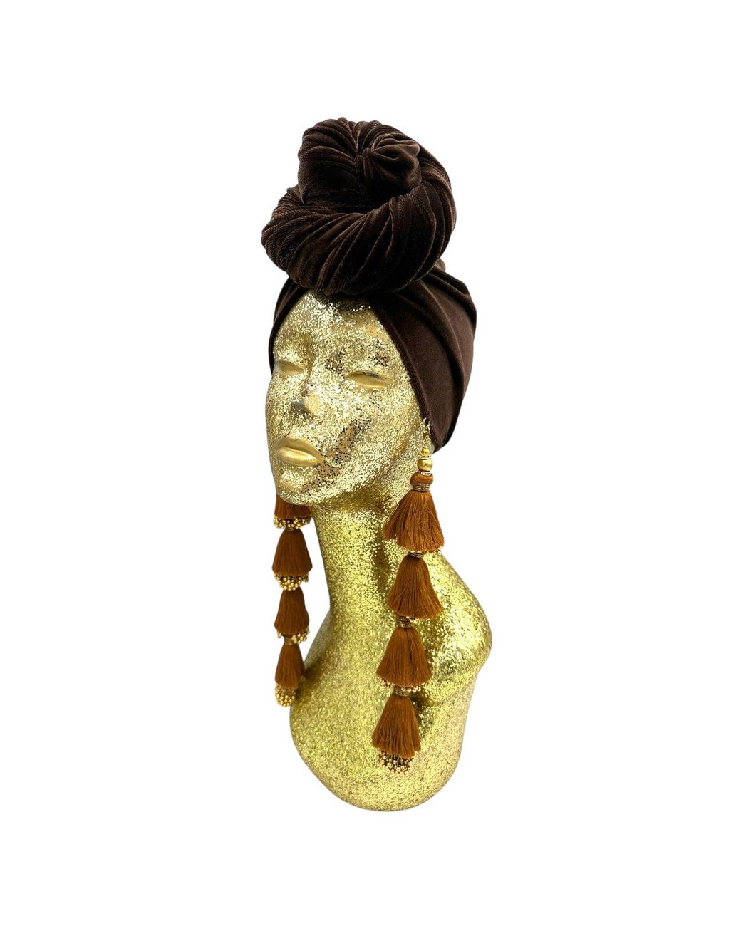 Julia Clancey Black Chocolate Cocoa Dorado Turban