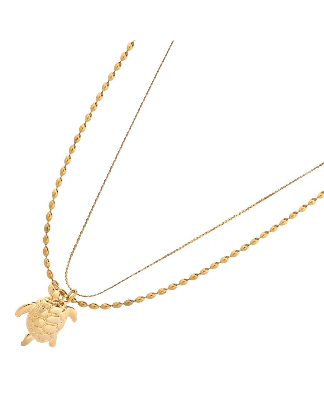 Ebru Jewelry Metallic Sacred Sea Turtle Talisman Layered Necklace
