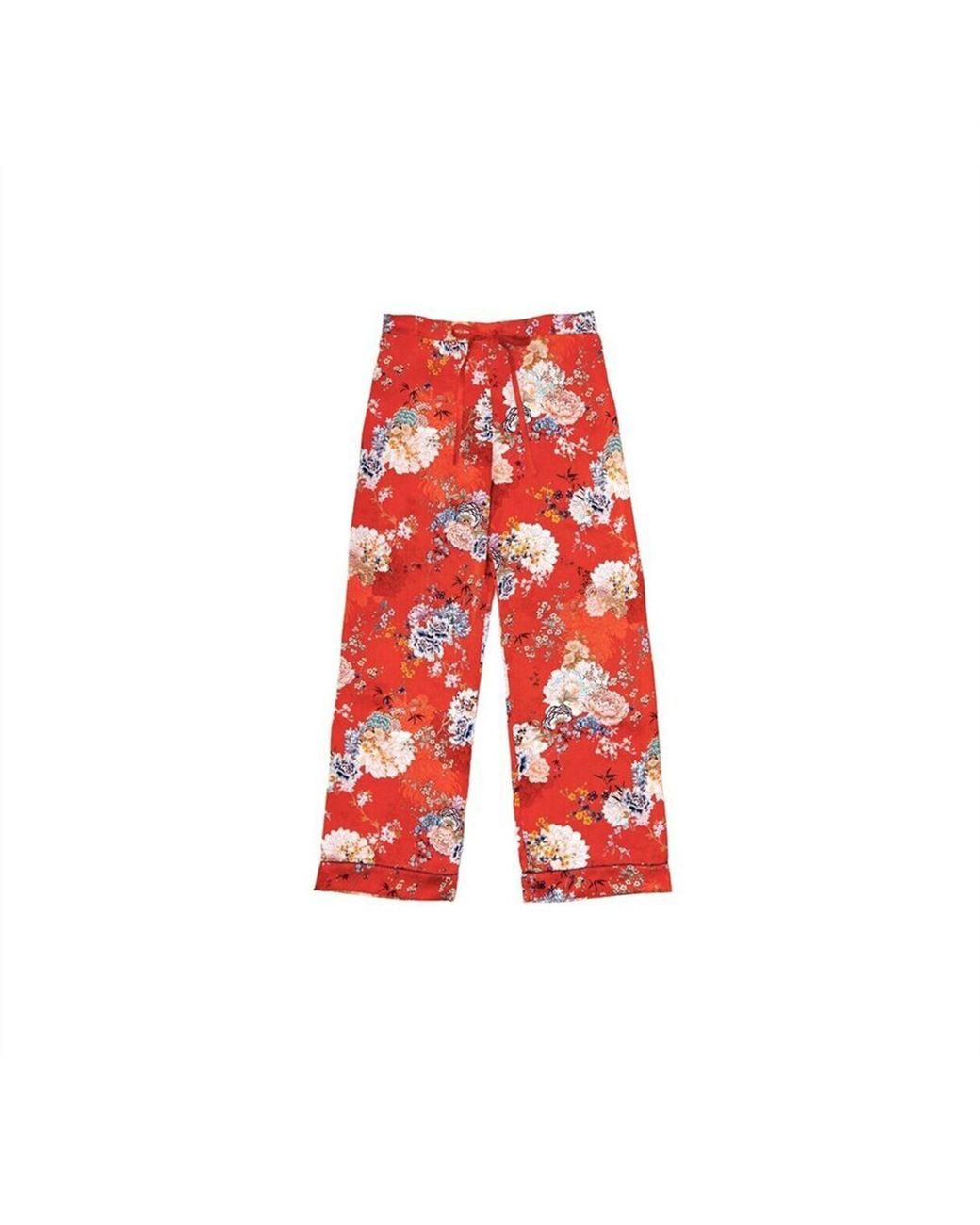 Meng Red Silk Satin Pyjama Set