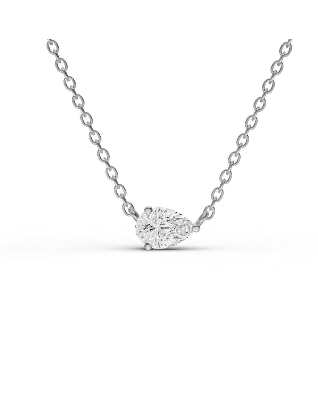 SEREIA OFFICIAL Metallic 14K 0.25 Ct Lab Grown Pear Shape Diamond Pendant