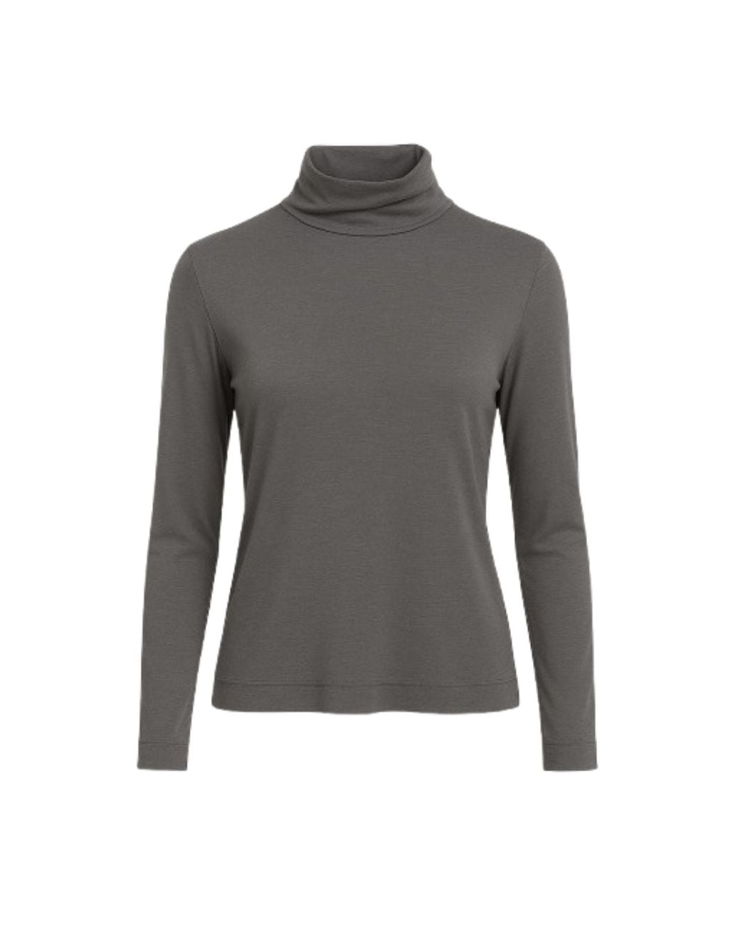 Conquista Gray Classic Long-Sleeve Turtleneck Top