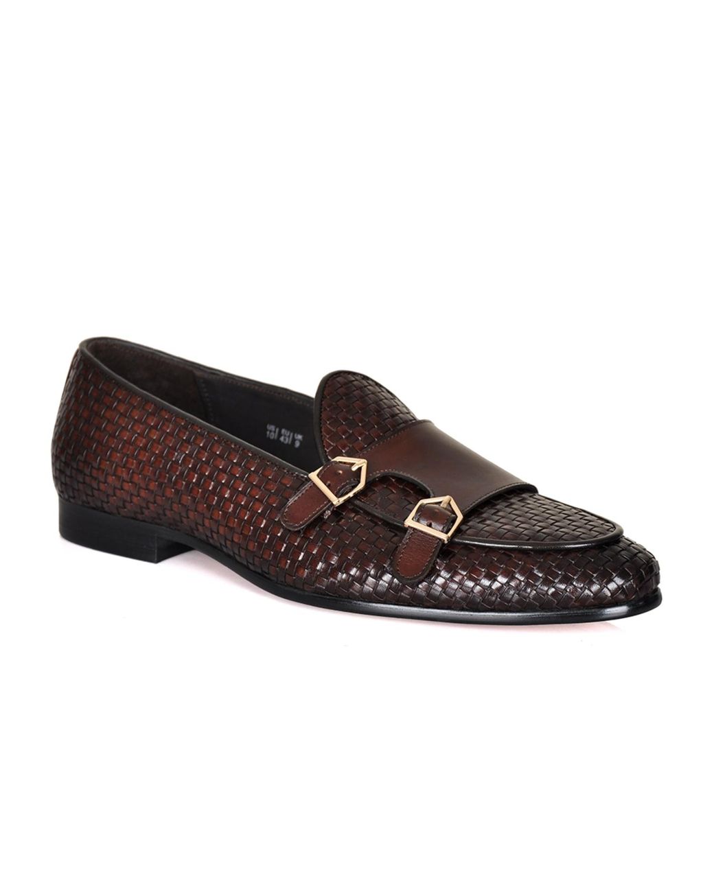 DAVID WEJ Brown Lorenzo Woven Monk Strap Loafers for men