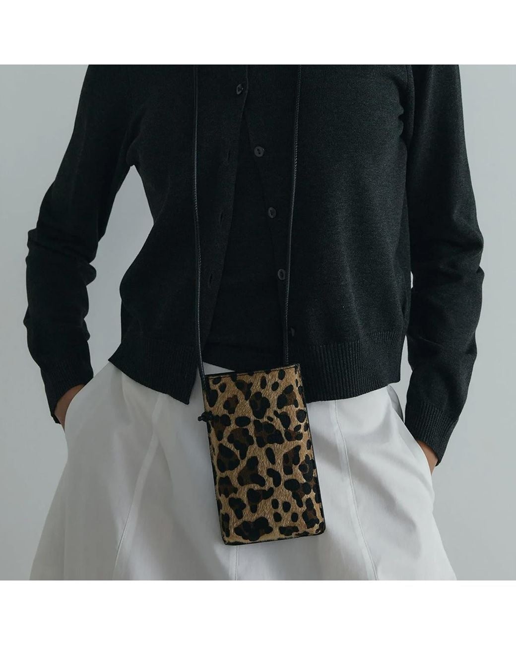 Sd Collection Black Mia Leopard Phone Bag