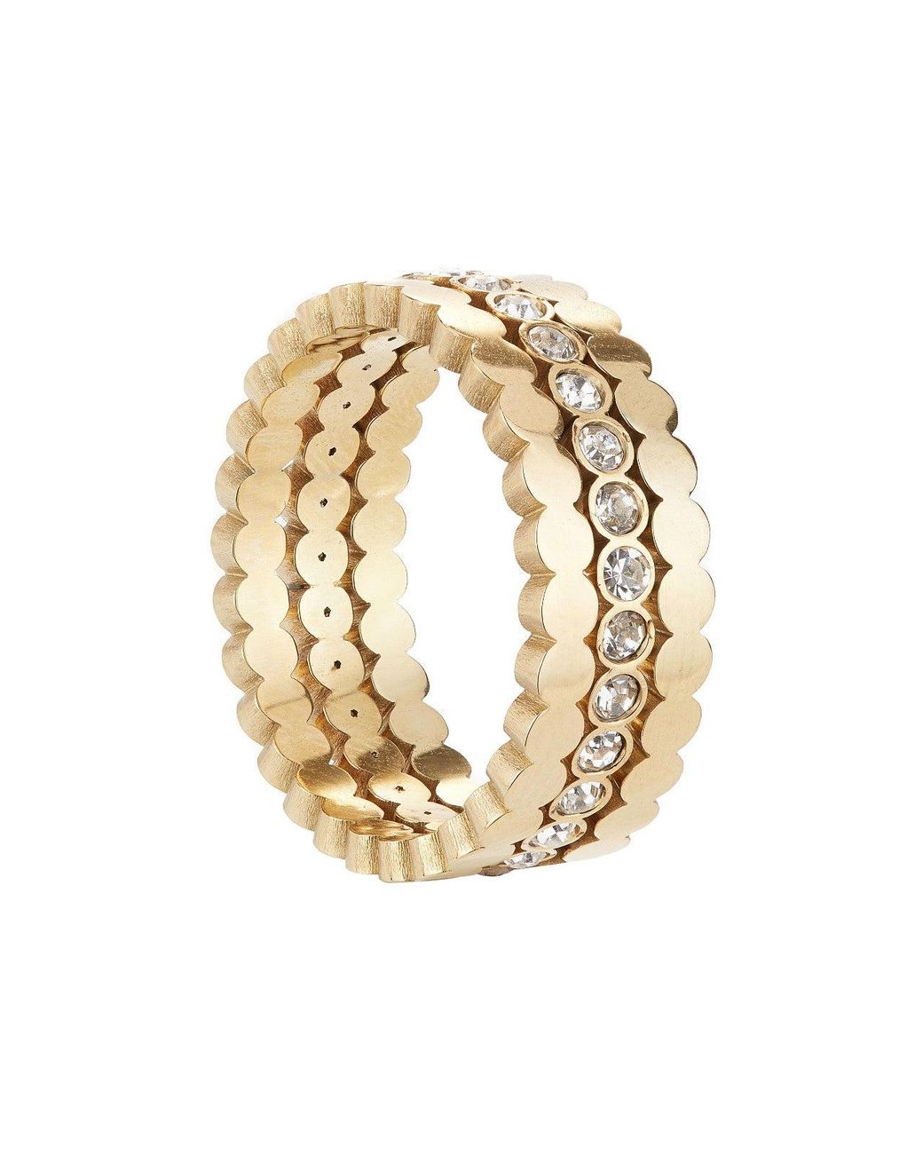 Ballinger Jewellery Metallic Triple Stacking Scalloped Three-In-One Ring Set
