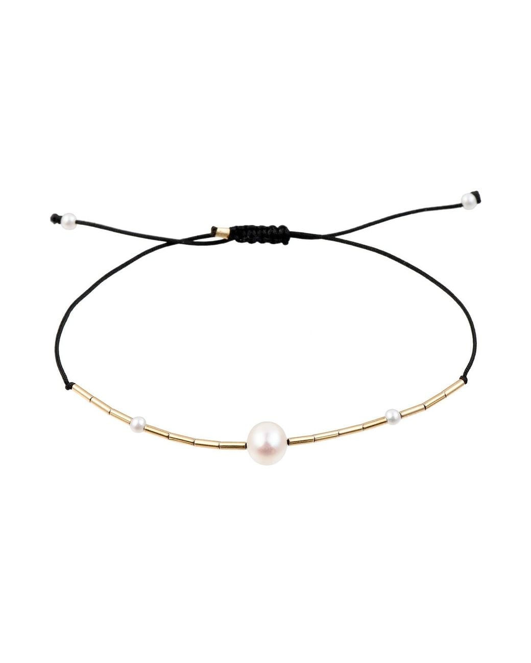 Corina Mardari Jewelry Metallic Handmade Culture Pearls Filled Adjustable Bracelet
