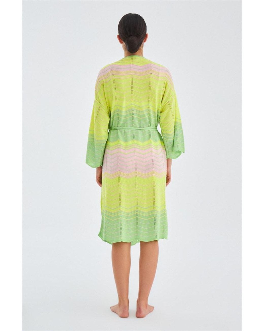 Peraluna Green Sakura Knit Kimono