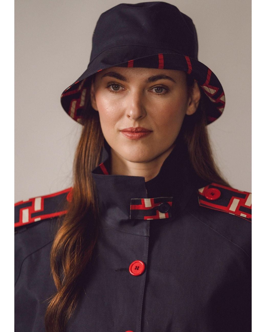 BEIRA Blue Rosa Bucket Hat Silk