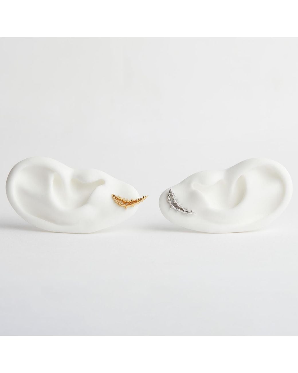 Kasun Metallic Smile Stud Earrings