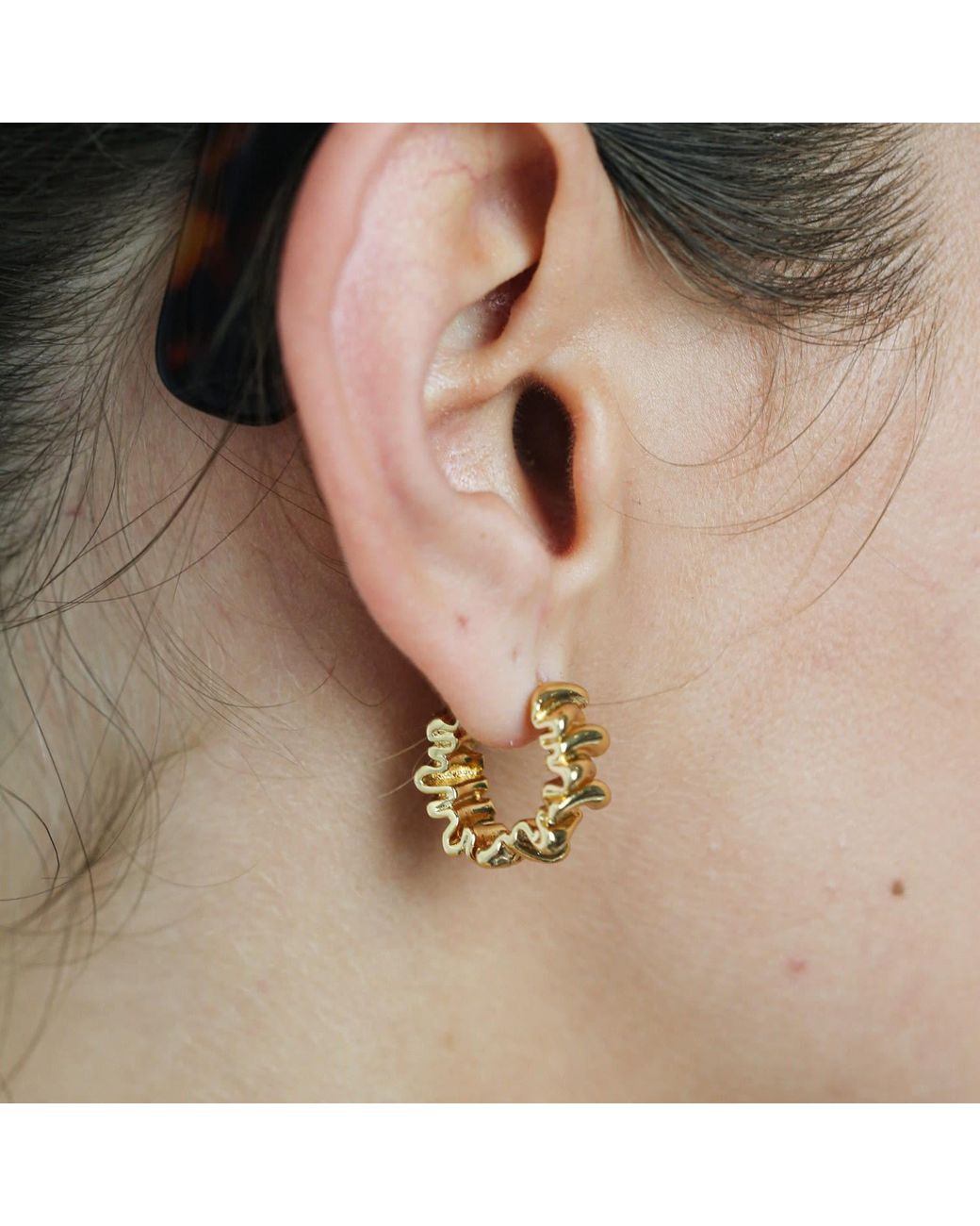 Miss Cecilia Metallic Aurum Crease Hoops