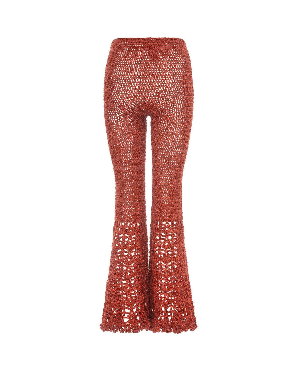 Andreeva Red Chrysanthemum Terracotta Handmade Crochet Pants