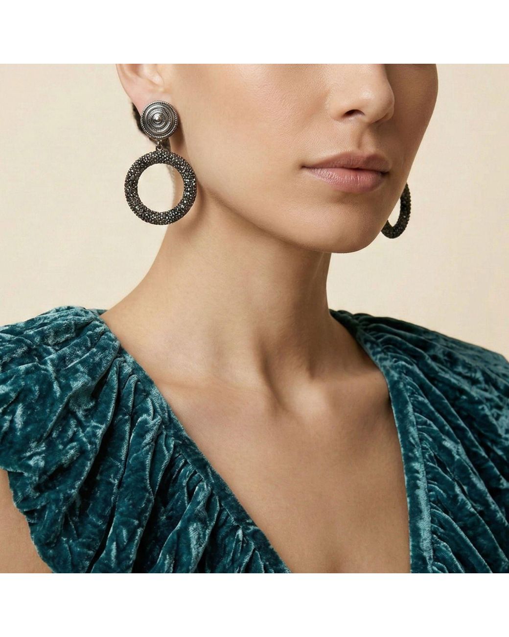 Jaredjamin Metallic Dolly Pavé Clip On Earrings