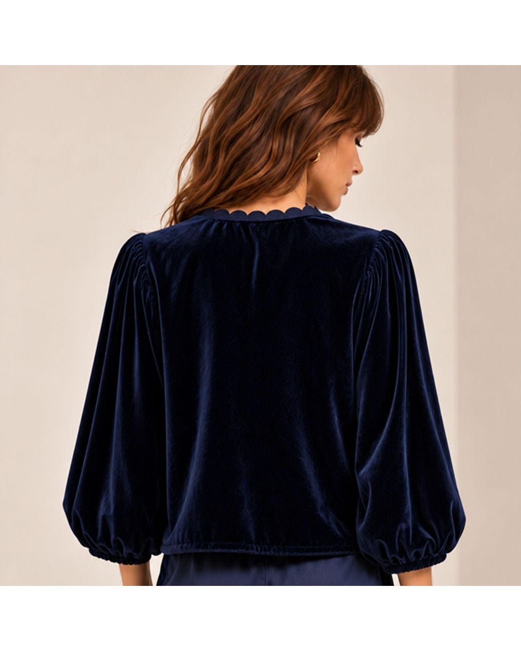 Luella Fashion Blue Bari Velvet Jacket