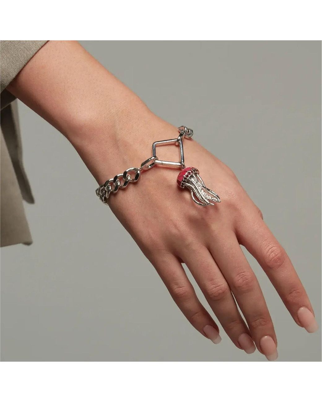 Onia White Trapezoid Ring Lock