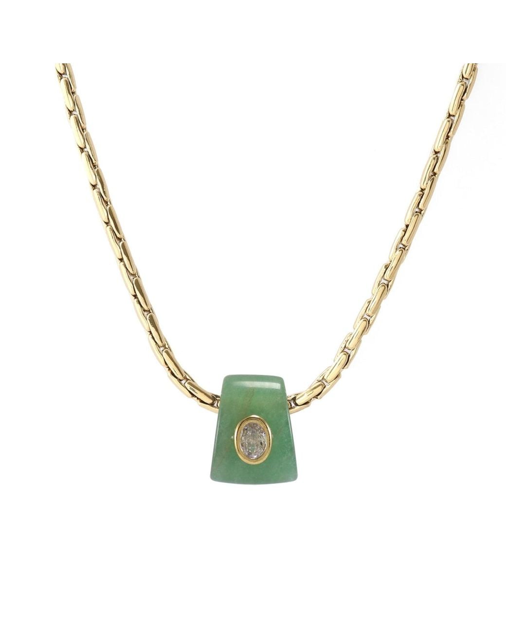 Hye Jane Jewelry Metallic Bowie Aventurine Gemstone Slider Necklace