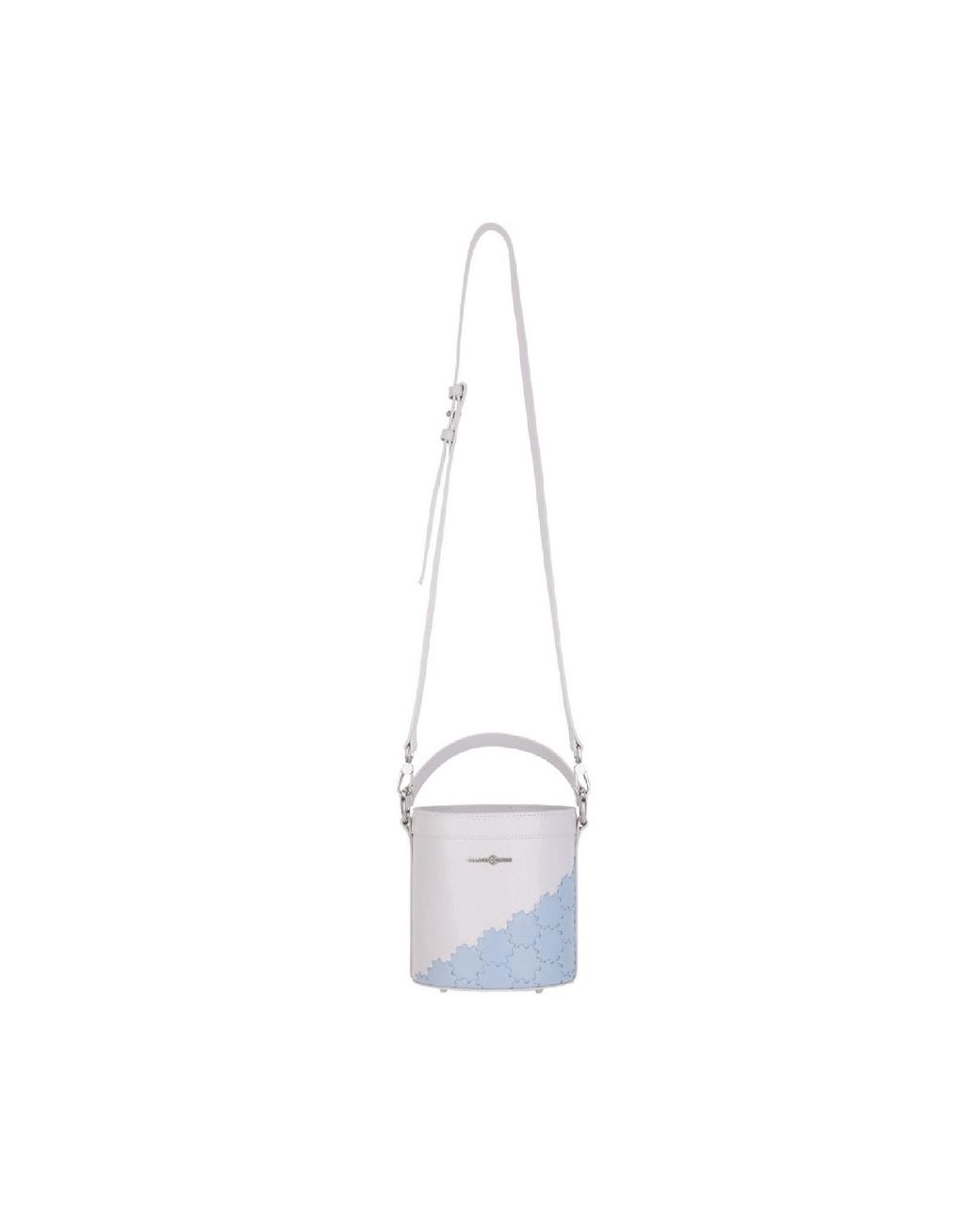Orange Cube White Quilted Impressions Bucket Bag