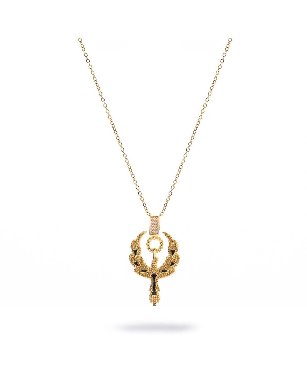 Ebru Jewelry Metallic Golden Phoenix Rising Guardian Necklace