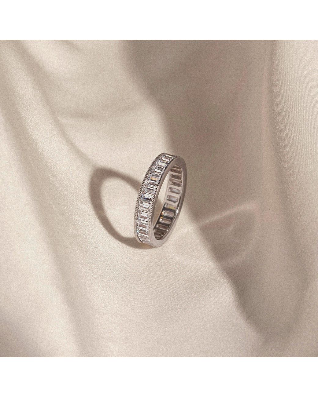 Diamonbliss Metallic Marilyn Monroe Baguette Eternity Ring