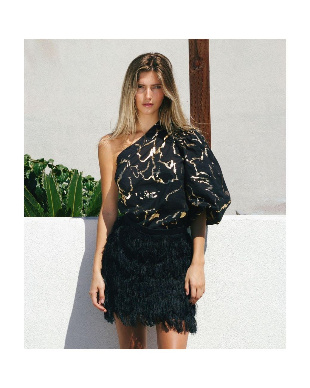 LAHIVE Black Levi Fringe Skirt