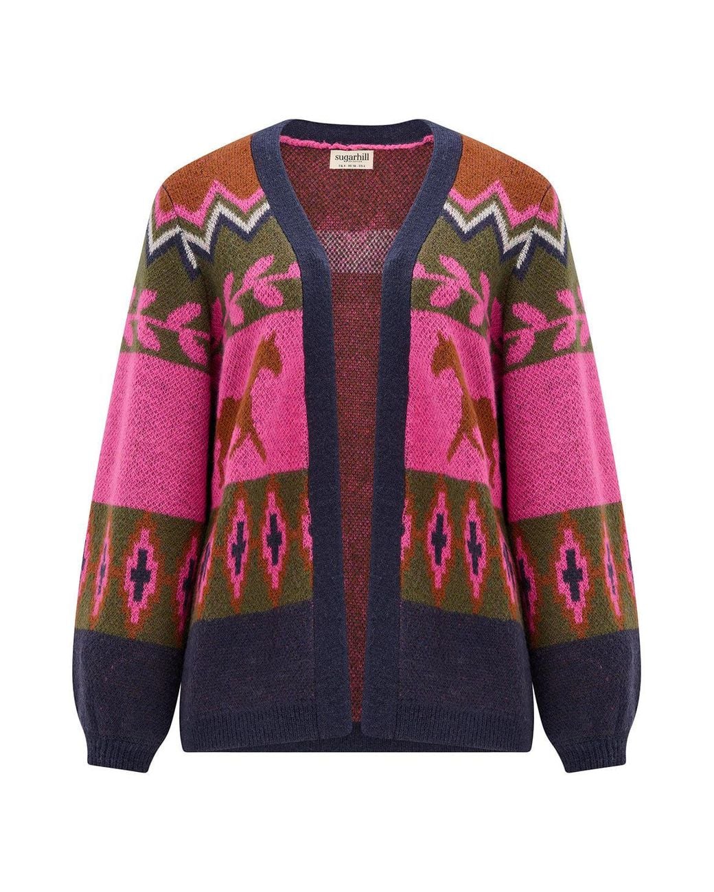 Sugarhill Red Yvette Cardigan Horses