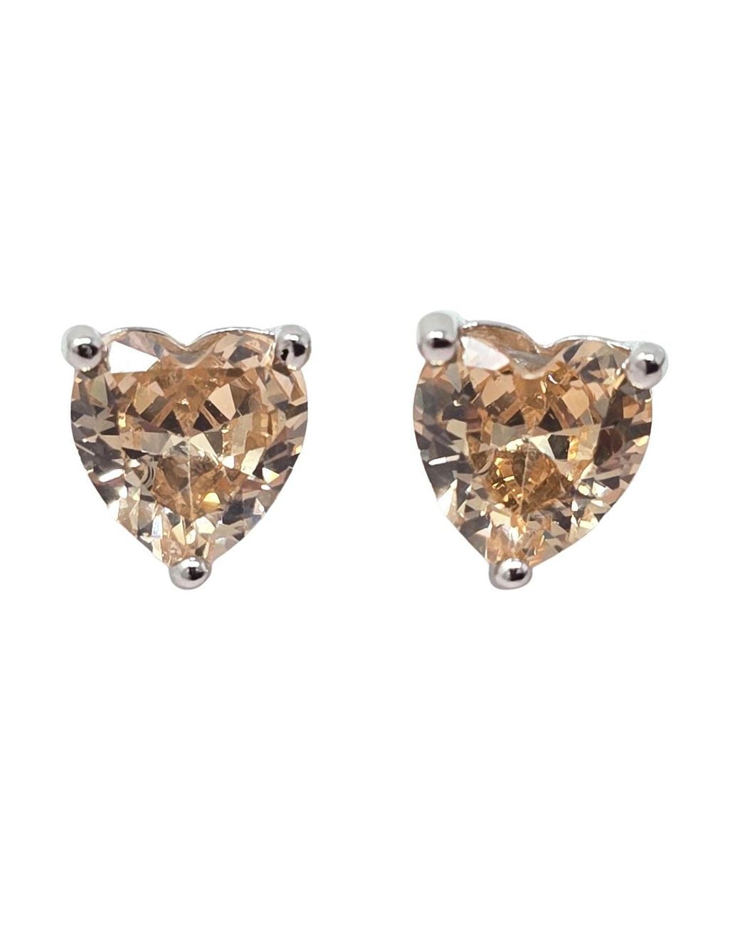 Sophelia Multicolor Citrine Heart Sterling Stud Gemstone Earrings