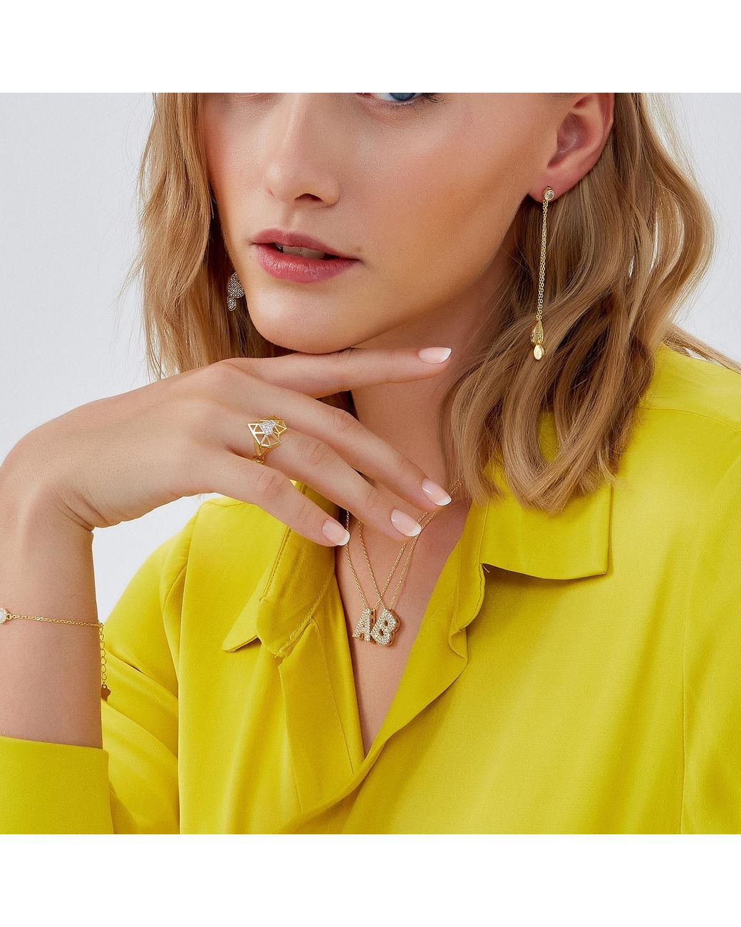 Spero London Metallic Geometric Heart Adjustable Ring