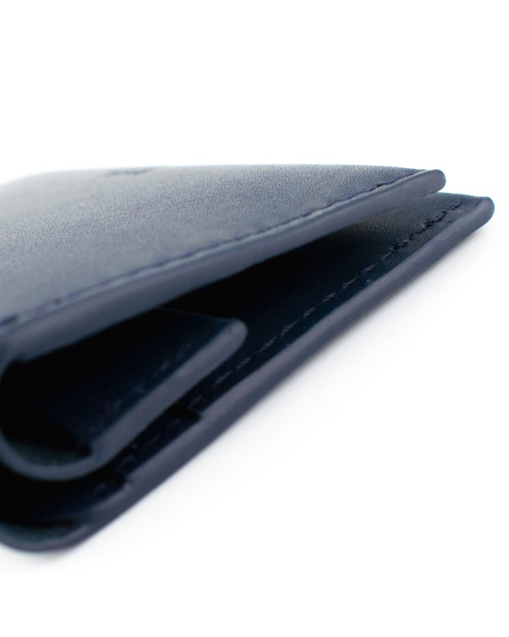 godi. Blue Handmade Leather Coin & Card Wallet for men