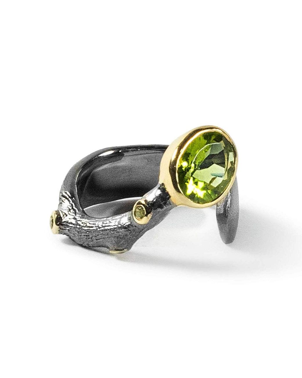 German Kabirski Green Luonto Open Band Ring With Peridot