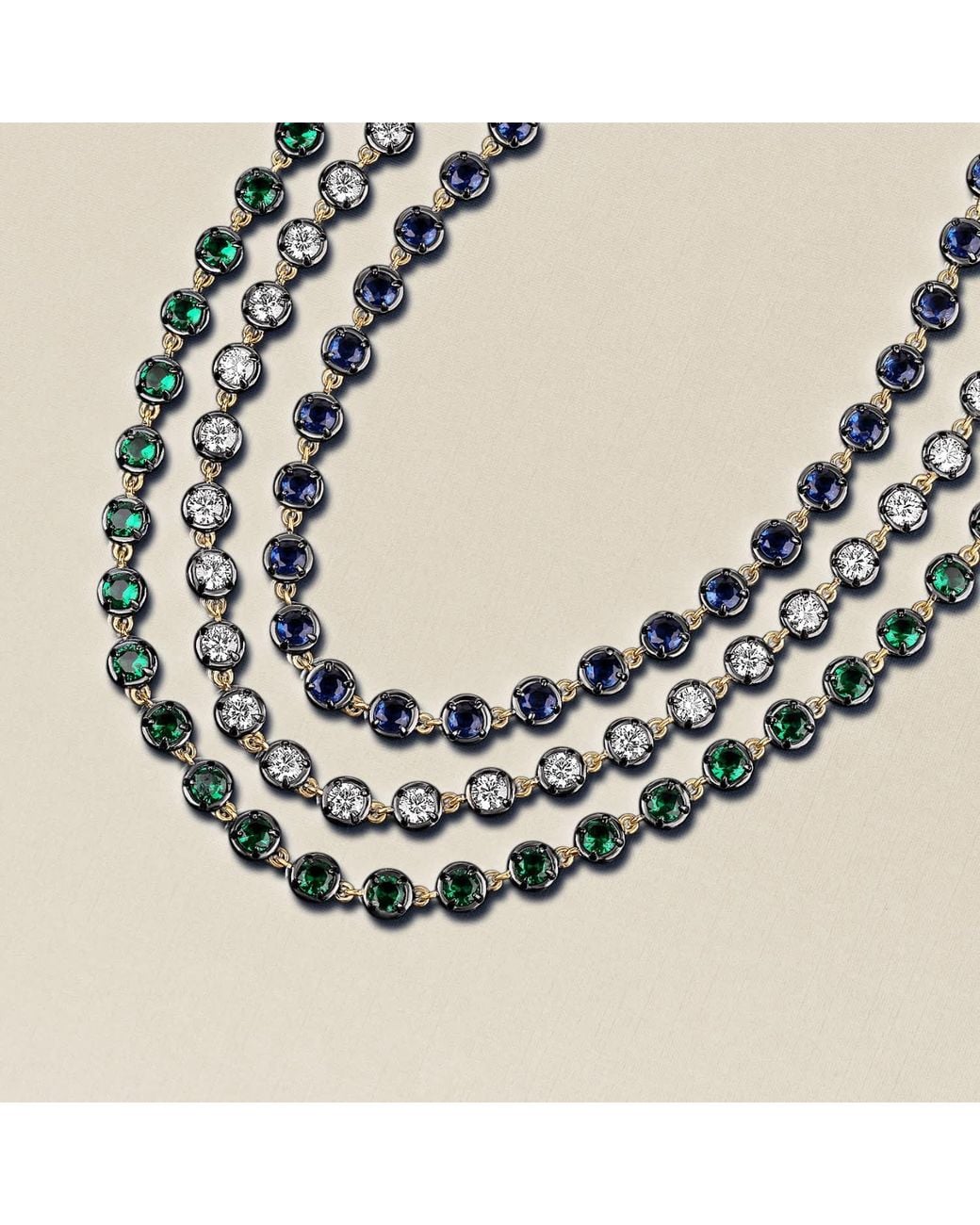 SHYMI Metallic Round Victorian Style Tennis Necklace