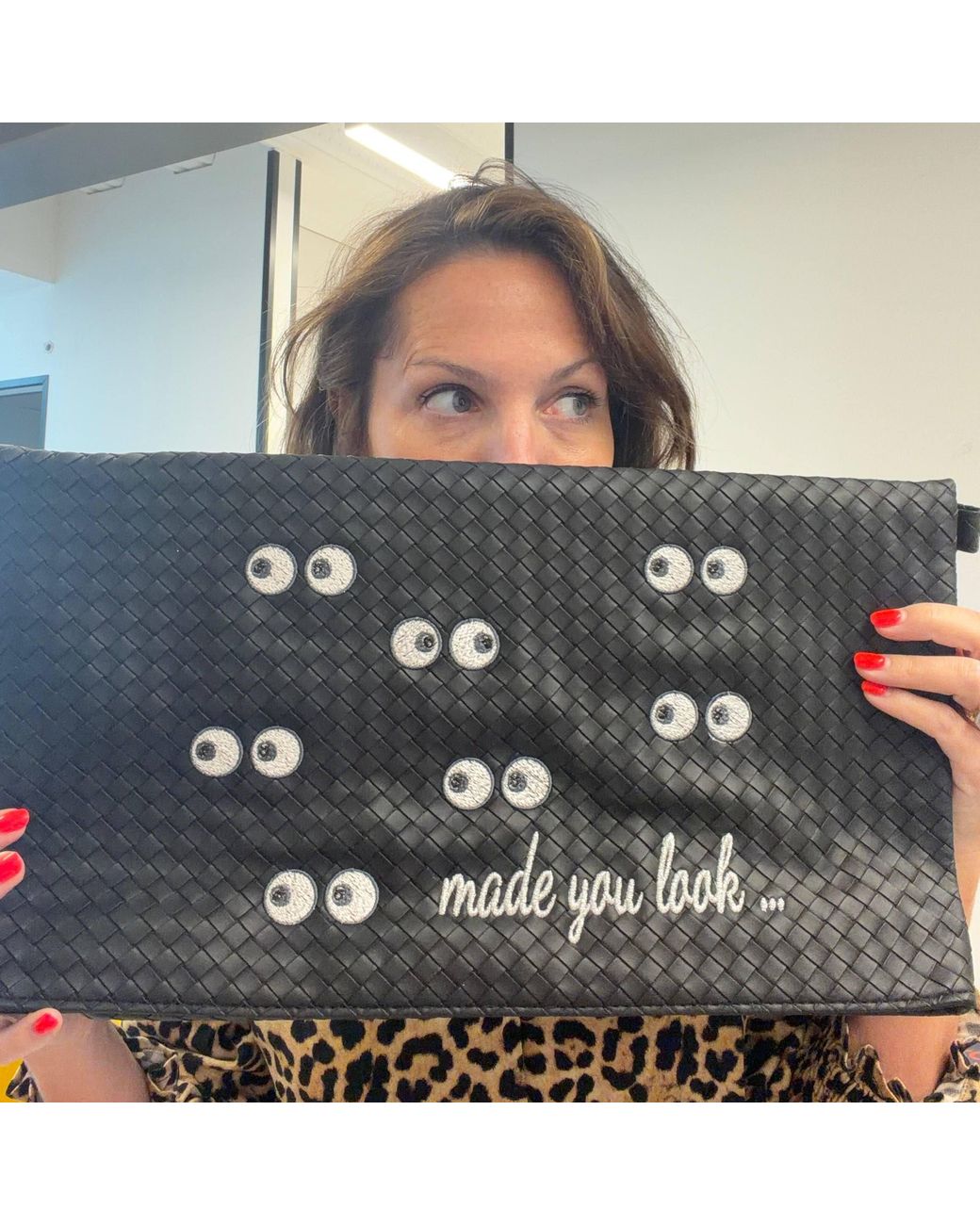 Lilly Loves Black Made You Look Oversized Folded Clutch Bag