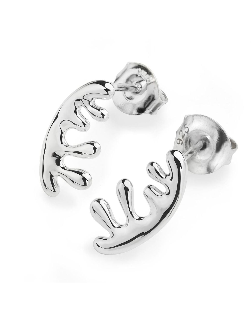 Lucy Quartermaine Metallic Wave Studs