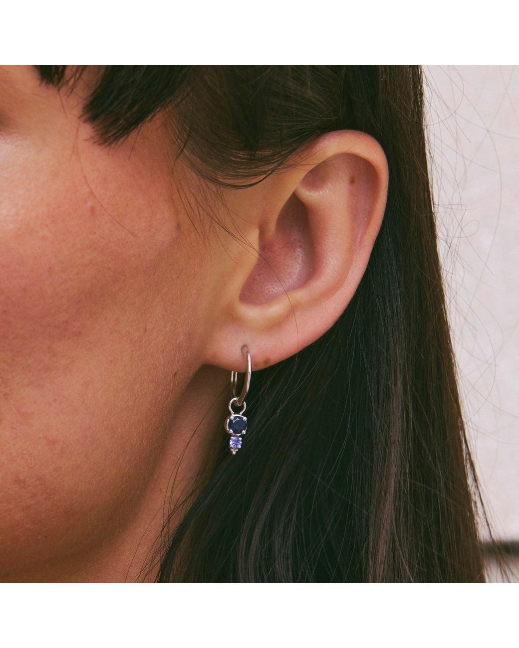 Zohreh Metallic Medium Hoop Earring 9K